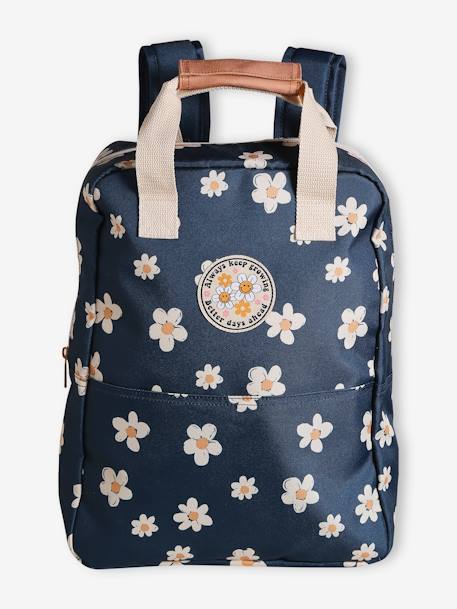 Daisies Backpack for Girls navy blue - vertbaudet enfant 