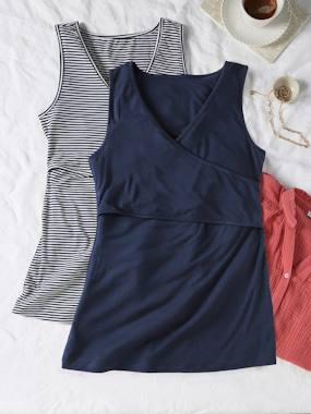 Maternity-Pack of 2 Sleeveless Tops with Crossover Effect for Maternity, Fiona by ENVIE DE FRAISE