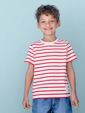 T-shirt garçon rayé manches courtes - vertbaudet enfant Garçon-T-shirt, polo, sous-pull-T-shirt-T-shirt garçon rayé manches courtes