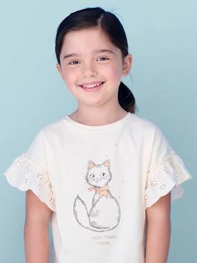 Romantic T-Shirt in Organic Cotton for Girls  - vertbaudet enfant