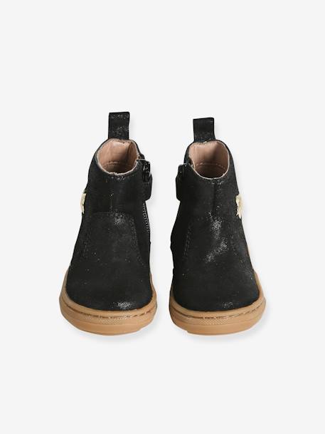 Leather Zip-Up Boots black - vertbaudet enfant 