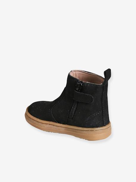 Leather Zip-Up Boots black - vertbaudet enfant 