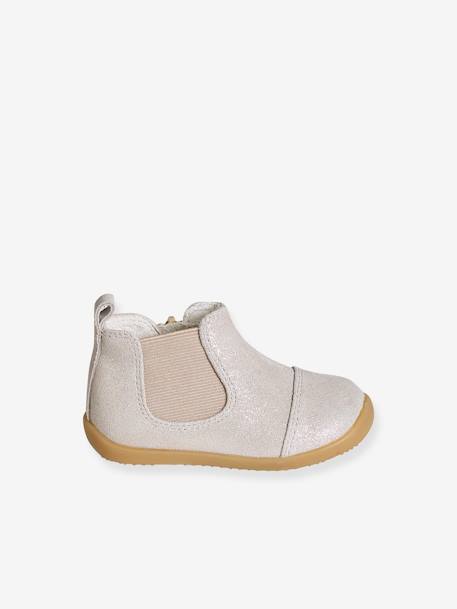 Boots in Glittery Leather for Babies gold - vertbaudet enfant 
