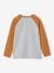 T-shirt motif graphique garçon manches raglan blanc chiné+kaki+lichen+noix de pécan - vertbaudet enfant 