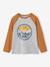 T-shirt motif graphique garçon manches raglan blanc chiné+kaki+lichen+noix de pécan - vertbaudet enfant 