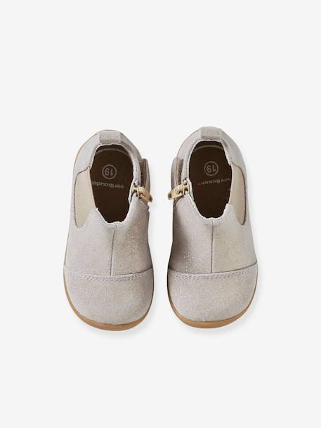 Boots in Glittery Leather for Babies gold - vertbaudet enfant 