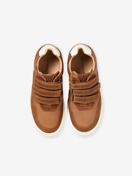 Baskets enfant garçon cuir à scratchs marron - vertbaudet enfant 