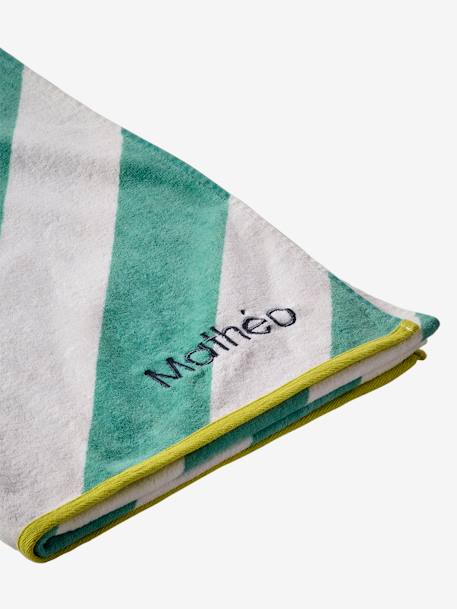 Serviette de bain / plage personnalisable, avec coton recyclé bleu imprimé+mauve+menthe+rayé bleu+rose imprimé - vertbaudet enfant 