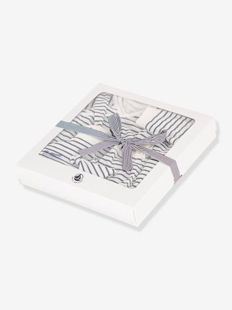 3-Piece Striped Ensemble with Bunny Comforter Gift Set for Newborns by PETIT BATEAU navy blue - vertbaudet enfant 