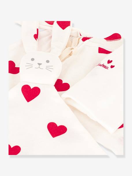 3-Piece Heart Ensemble with Bunny Comforter Gift Set for Newborns by PETIT BATEAU white - vertbaudet enfant 