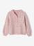Gilet fille maille mousseuse gris chiné+rose chiné - vertbaudet enfant 