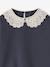 Sweat fille col fantaisie en macramé anthracite - vertbaudet enfant 