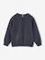 Sweat fille col fantaisie en macramé anthracite - vertbaudet enfant 