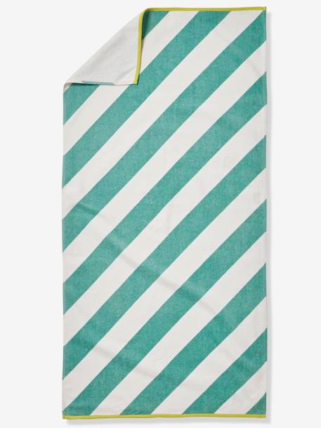 Serviette de bain / plage personnalisable, avec coton recyclé bleu imprimé+mauve+menthe+rayé bleu+rose imprimé - vertbaudet enfant 