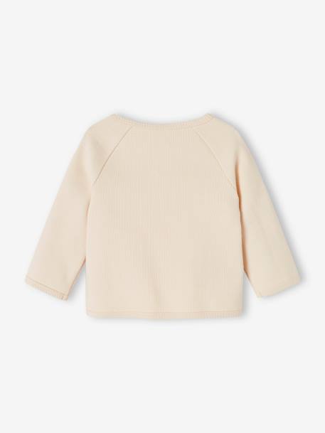 Brassière naissance mixte en côtes manches longues vanille - vertbaudet enfant 