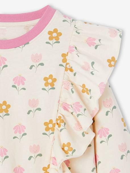 Ruffled Long Sleeve Top for Girls vanilla - vertbaudet enfant 