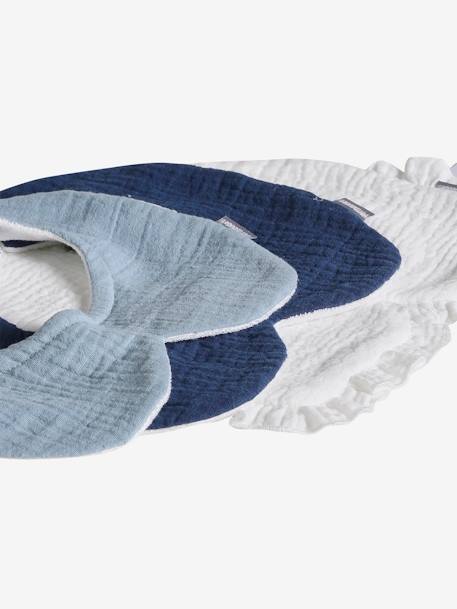 Lot de 3 bavoirs col fantaisie bleu ciel - vertbaudet enfant 