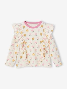 T-shirt à volants manches longues fille - vertbaudet enfant Fille-T-shirt à volants manches longues fille