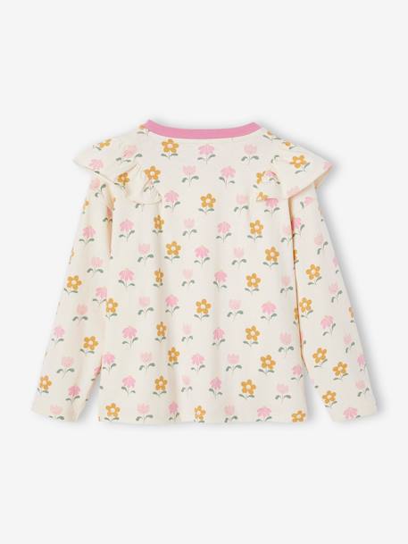 Ruffled Long Sleeve Top for Girls vanilla - vertbaudet enfant 