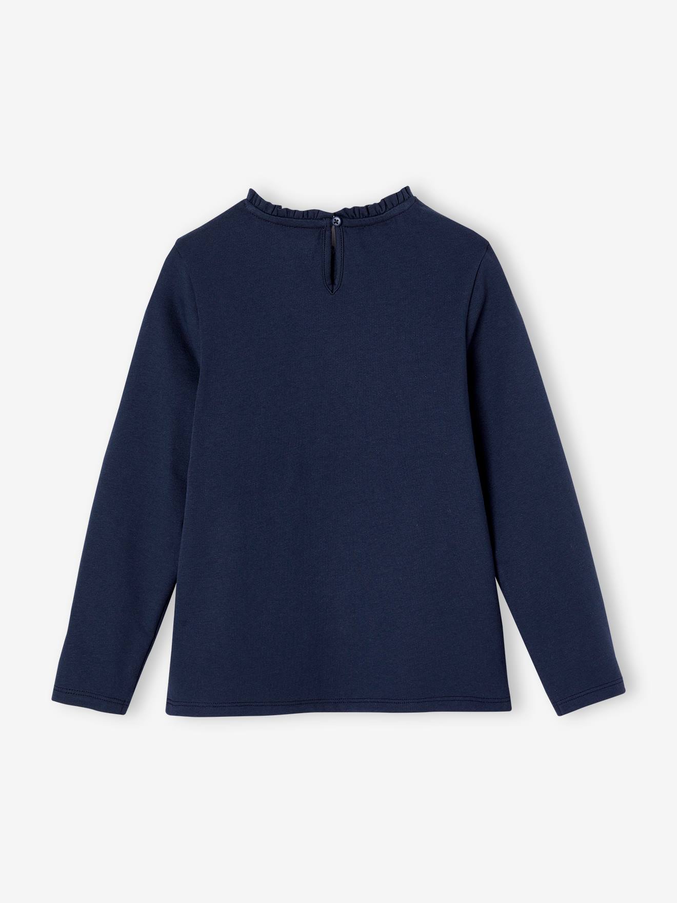 T-shirt Fille Manches Longues Fantaisie Vertbaudet - Motif En Relief, Col Rond, 100% Coton, Taille 14 Ans - 4