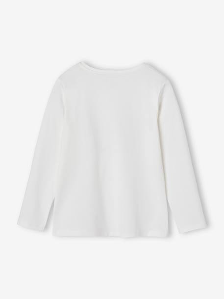 Tee-shirt fantaisie fille écru+olive - vertbaudet enfant 