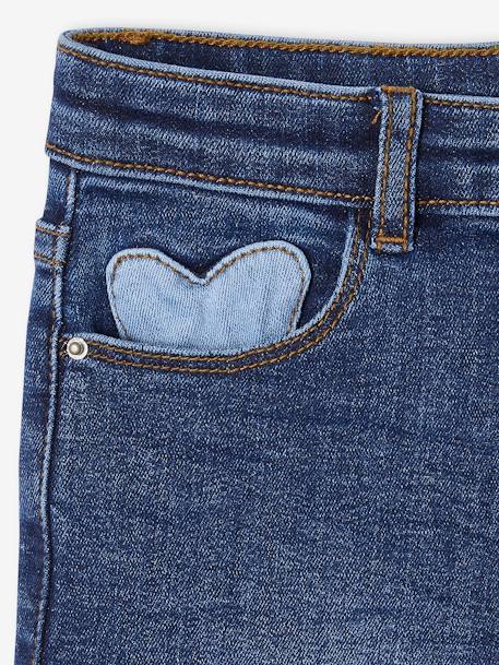Jean fille slim morphologik tour de hanches medium bleu foncé+bleu moyen+denim bleached+gris - vertbaudet enfant 
