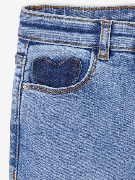 Jean fille slim morphologik tour de hanches medium bleu foncé+bleu moyen+denim bleached+gris - vertbaudet enfant 