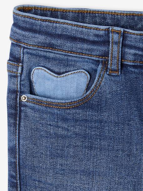 Jean fille slim morphologik tour de hanches fin bleu foncé+bleu moyen+denim bleached+denim gris+gris - vertbaudet enfant 