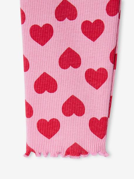 Legging imprimé en maille côtelée fille vieux rose - vertbaudet enfant 