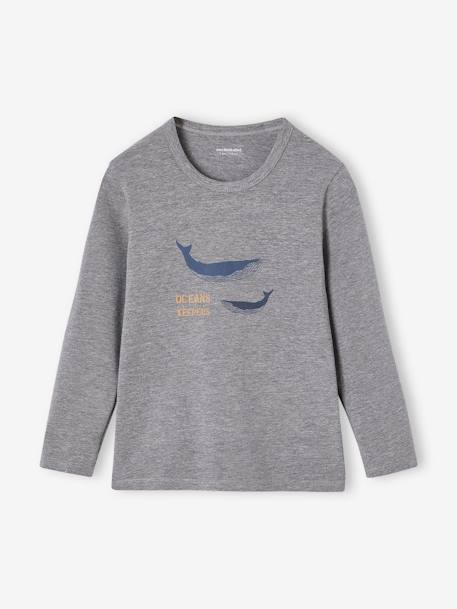 lot de 3 tee-shirts 'Baleine' garçon manches longues bleu ciel - vertbaudet enfant 