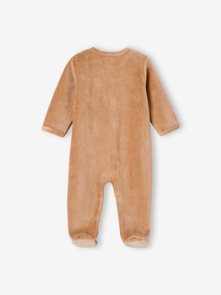 Lot de 2 pyjamas mixtes velours ouverture naissance cappuccino+rose - vertbaudet enfant 