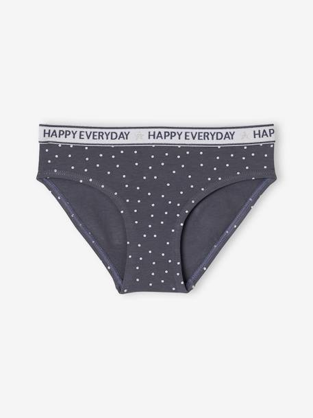 Pack of 5 'Happy everyday' Briefs for Girls marl grey - vertbaudet enfant 