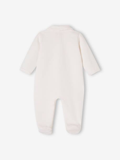 Lot de 2 pyjamas bébé mixtes en velours ouverture naissance beige+rose - vertbaudet enfant 