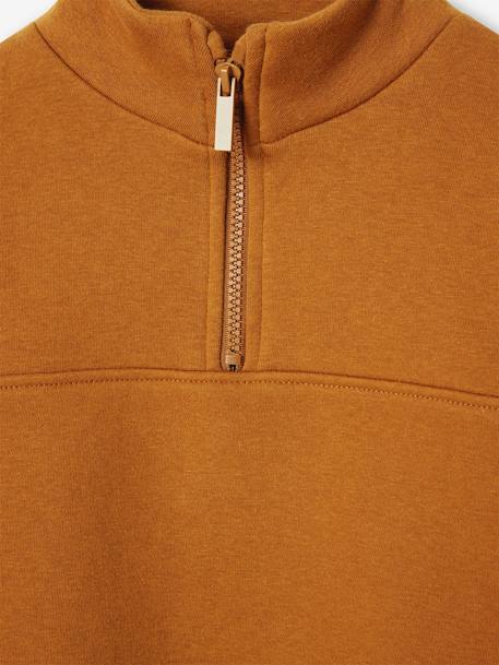 Sweat col camionneur sport garçon motif basket sur manche anthracite+noisette - vertbaudet enfant 