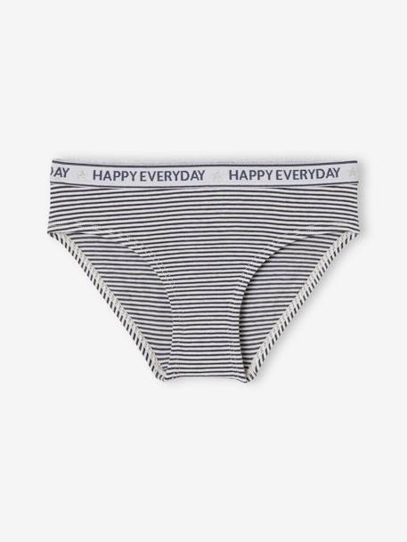 Pack of 5 'Happy everyday' Briefs for Girls marl grey - vertbaudet enfant 