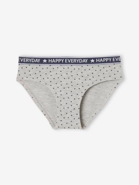 Pack of 5 'Happy everyday' Briefs for Girls marl grey - vertbaudet enfant 
