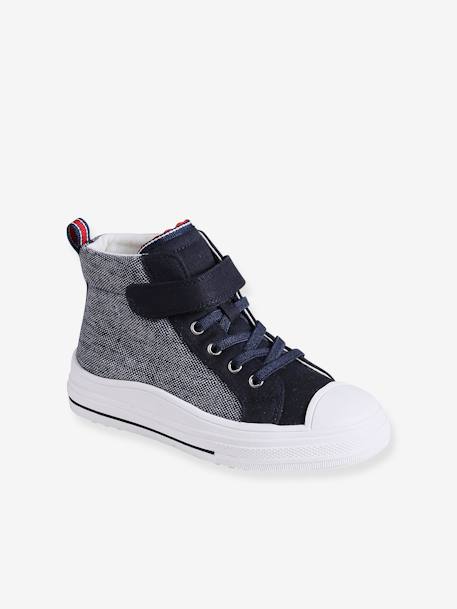 Baskets montantes lacets, élastiquées lot bleu - vertbaudet enfant 