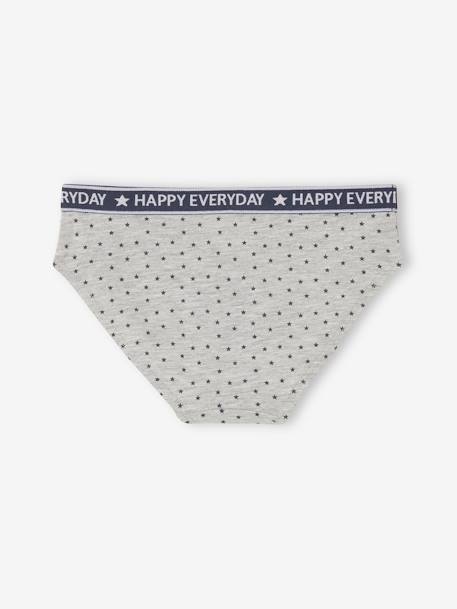Pack of 5 'Happy everyday' Briefs for Girls marl grey - vertbaudet enfant 