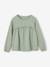 T-shirt blouse fille imprimé manches longues beige+écru+rose poudré+vert de gris - vertbaudet enfant 