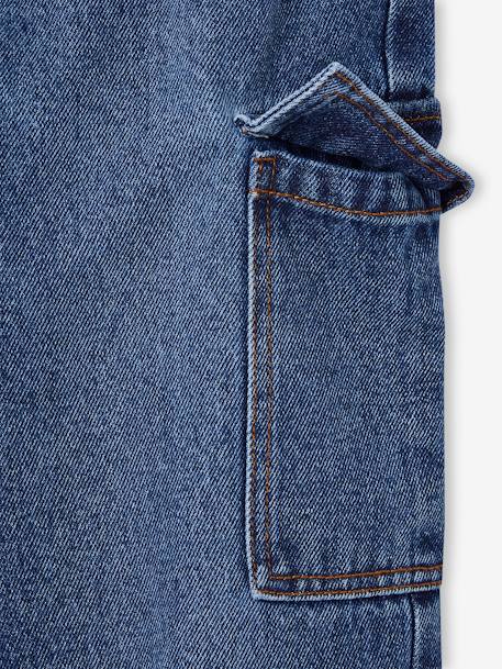 Jean large cargo fille bleu foncé - vertbaudet enfant 