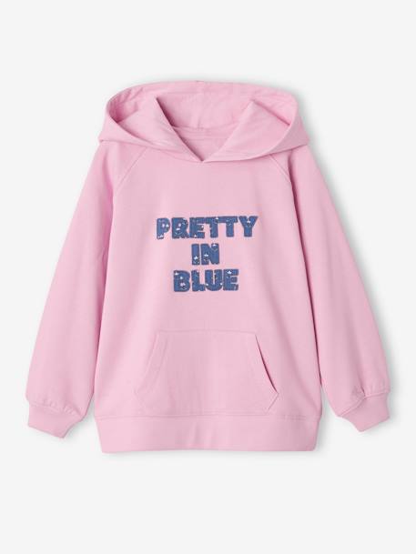 Long Hooded Sweatshirt for Girls mauve - vertbaudet enfant 