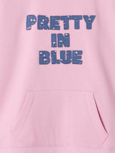 Long Hooded Sweatshirt for Girls mauve - vertbaudet enfant 