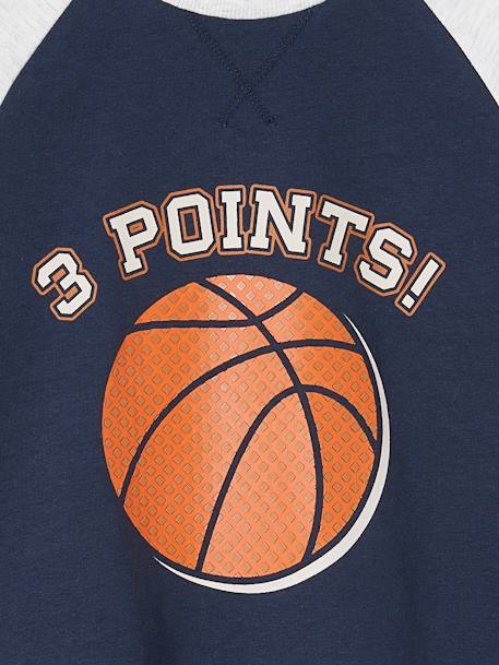 Top with Ball Motif in Relief & Contrasting Raglan Sleeves for Boys night blue - vertbaudet enfant 