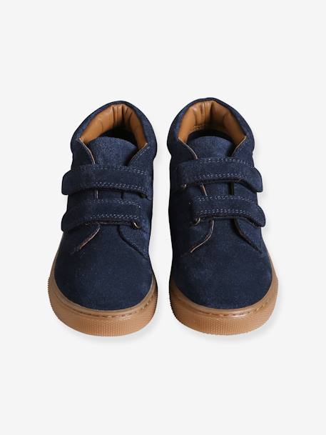 Baskets garçon cuir à scratchs marine - vertbaudet enfant 