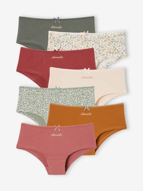 Pack of 7 'Adorable' Shorties for Girls rose - vertbaudet enfant 