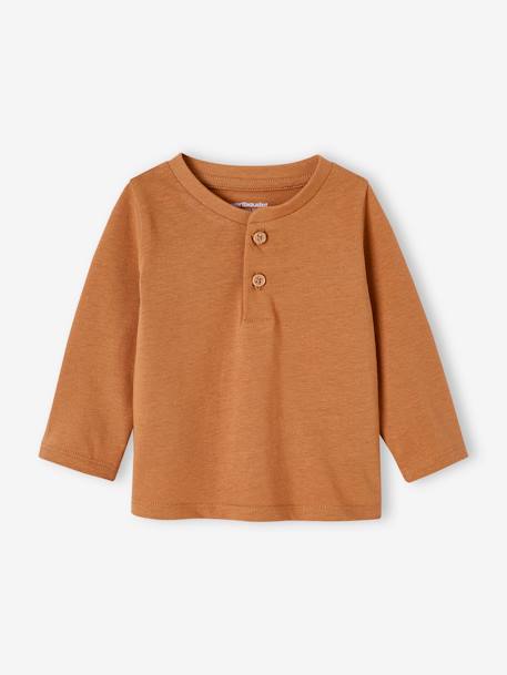 Pack of 3 Basics Tops in Organic Cotton for Babies pecan nut+red - vertbaudet enfant 