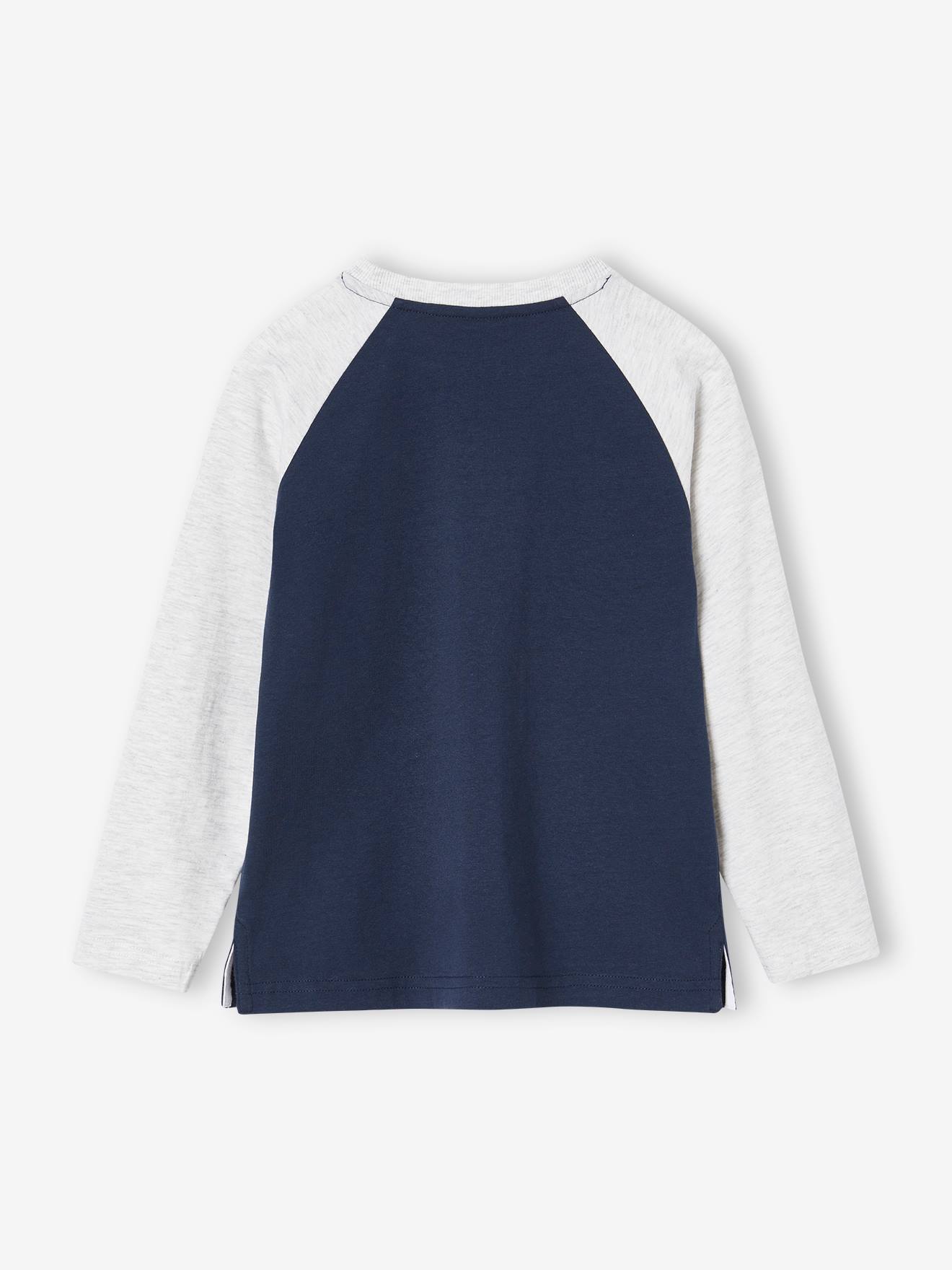 T-shirt Manches Longues Garçon - Col Rond - Coupe Ample - Manches Raglan - Matière Douce & Respirante - 5 à 14 Ans