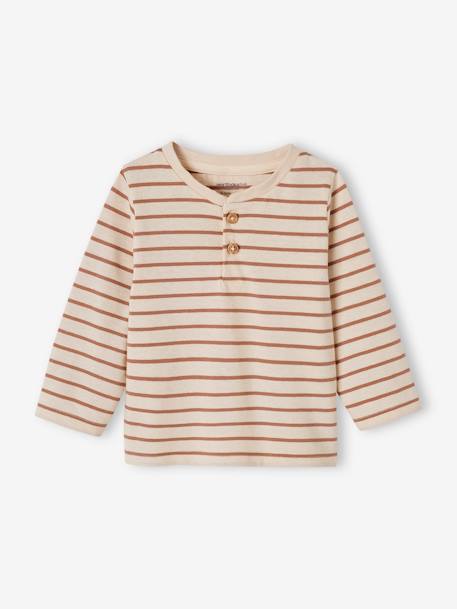 Pack of 3 Basics Tops in Organic Cotton for Babies pecan nut+red - vertbaudet enfant 