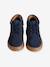 Baskets enfant garçon cuir montantes zippées et élastiquées marine - vertbaudet enfant 