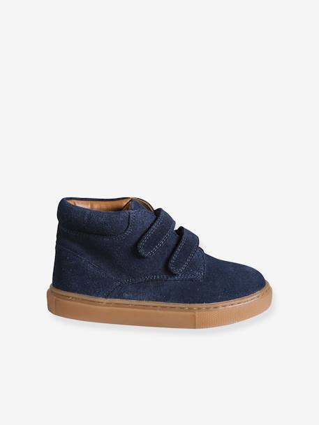 Baskets garçon cuir à scratchs marine - vertbaudet enfant 